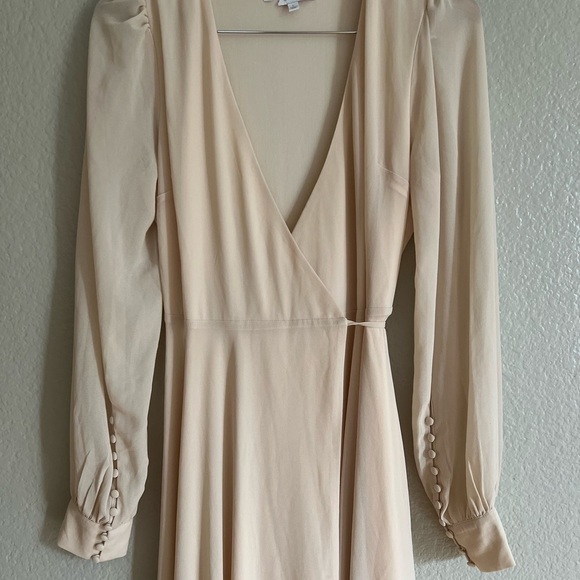 My Whole Heart Cream Long Sleeve Wrap Maxi Dress NWOT - Picture 4 of 7